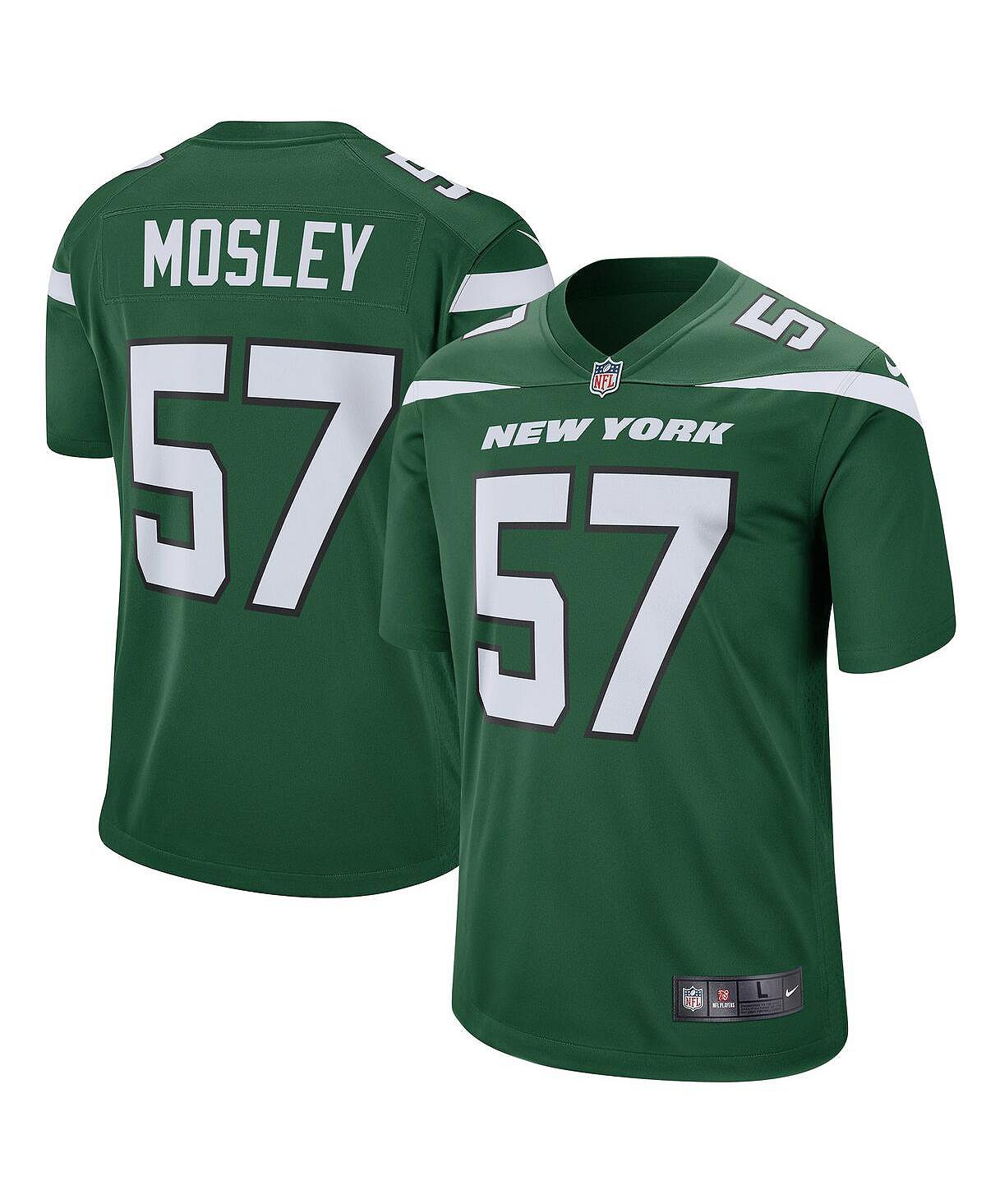 Мужская футболка cj mosley gotham green new york jets game jersey Nike, зеленый рюкзак new york jets premium на колесиках