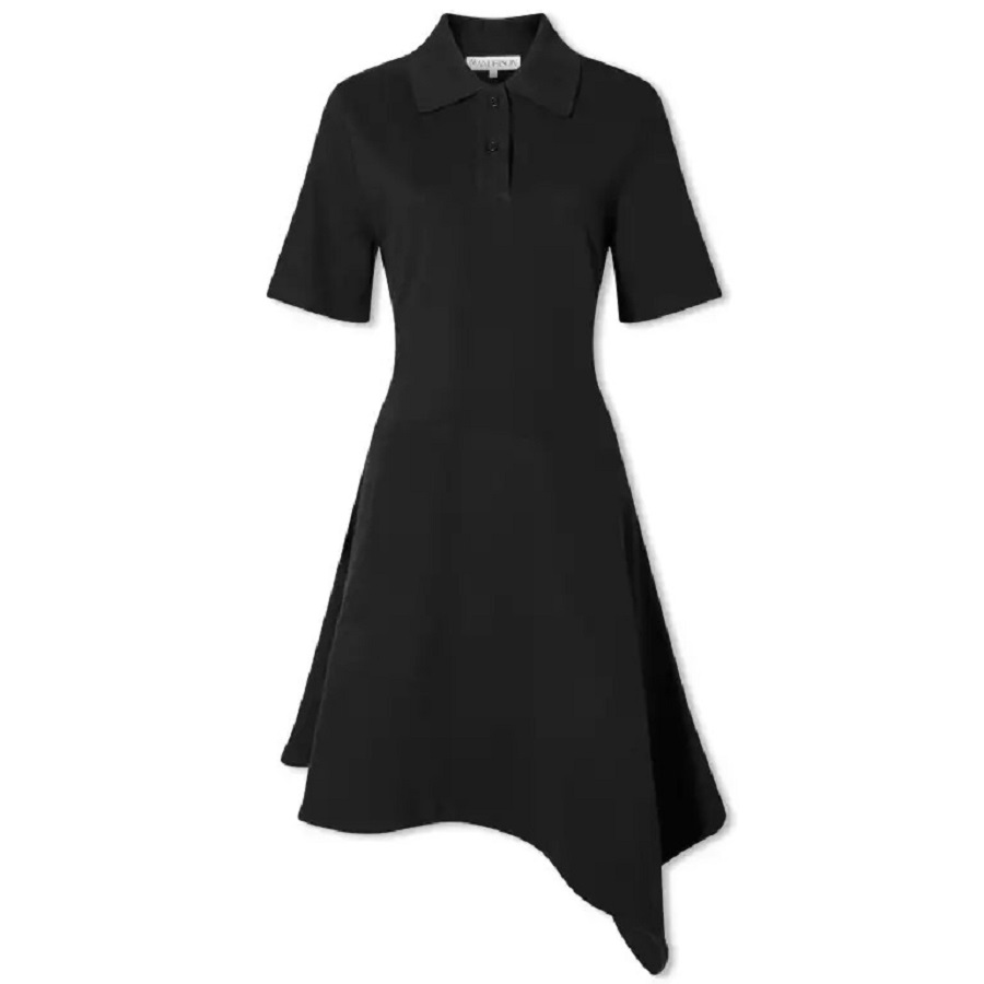 Платье Jw Anderson Asymmetric Polo, черный классическое кельтское свадебное платье в средневековом стиле кружевной корсет с расклешенными рукавами свадебная одежда лето осень 2022