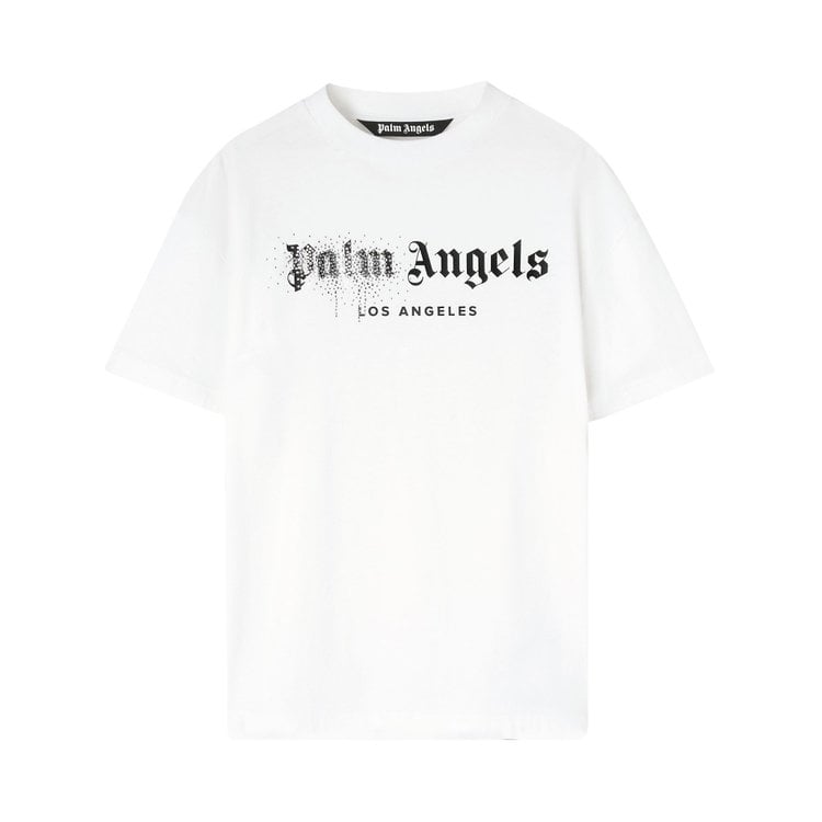 Футболка Palm Angels Rhinestone Sprayed Classic Tee 'White/Black', белый - фото