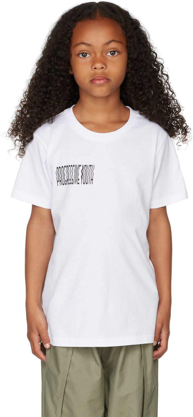 

SSENSE Exclusive Kids White Mini Carbon Футболка STRATEAS CARLUCCI