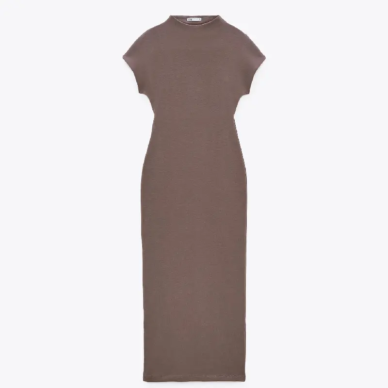 

Платье Zara Cotton Midi, коричневый