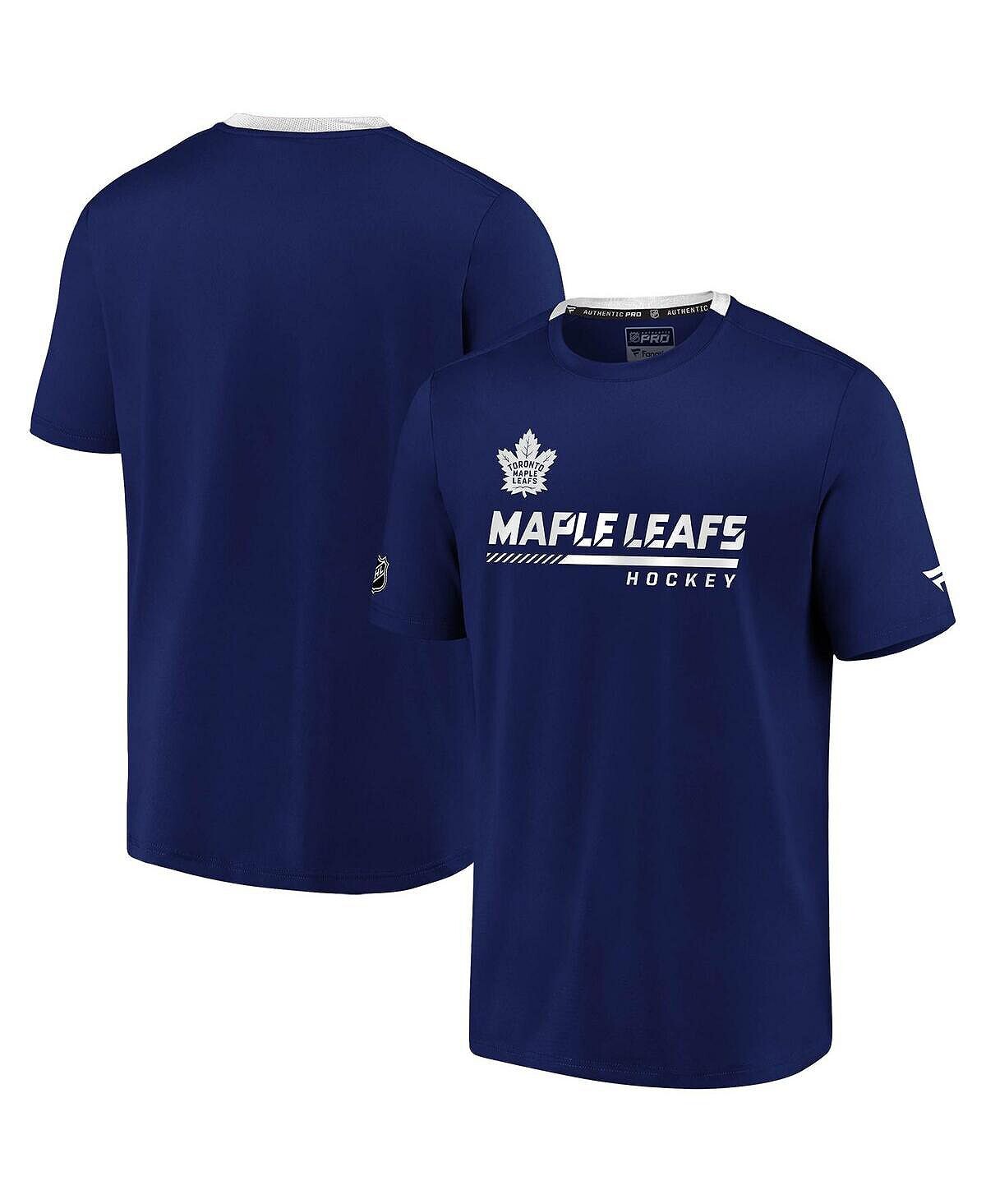 

Мужская фирменная синяя футболка toronto maple leafs authentic pro locker room performance Fanatics, синий
