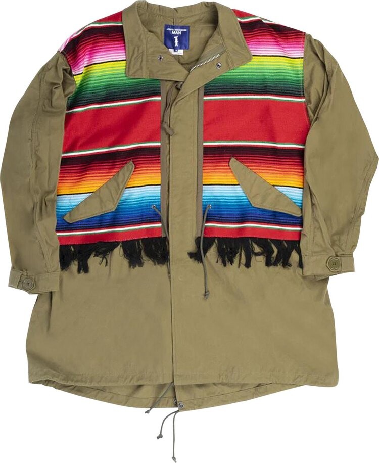 

Пальто Junya Watanabe Serape Coat 'Khaki/Red/Green/Yellow', коричневый