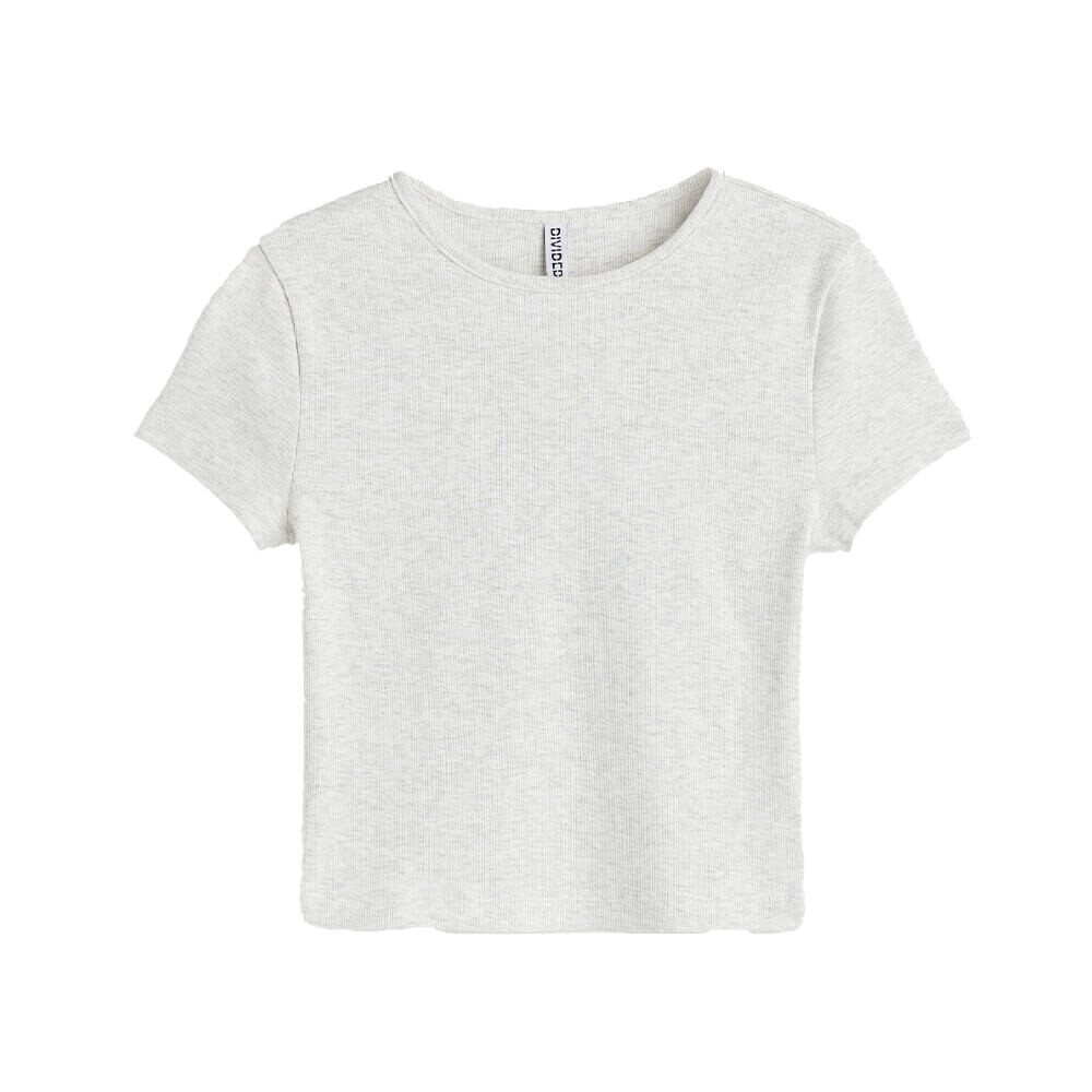

Топ H&M Ribbed Crop, светло-серый