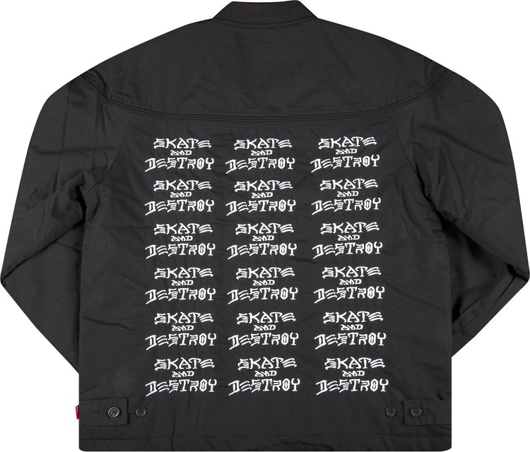 Куртка Supreme x Thrasher Poplin Crew Jacket 'Black', черный