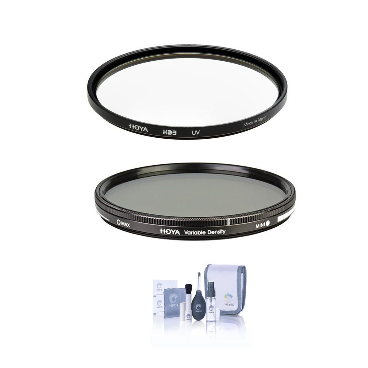 Hoya 52mm HD3 UV Filter With Hoya 52mm Variable ND Filter (0.45 to 2.7 (1.5 to 9 knightx two half prism filter 49mm 52mm 58mm 67mm 77mm nd cpl photography variable glass rotatable special effects special blur