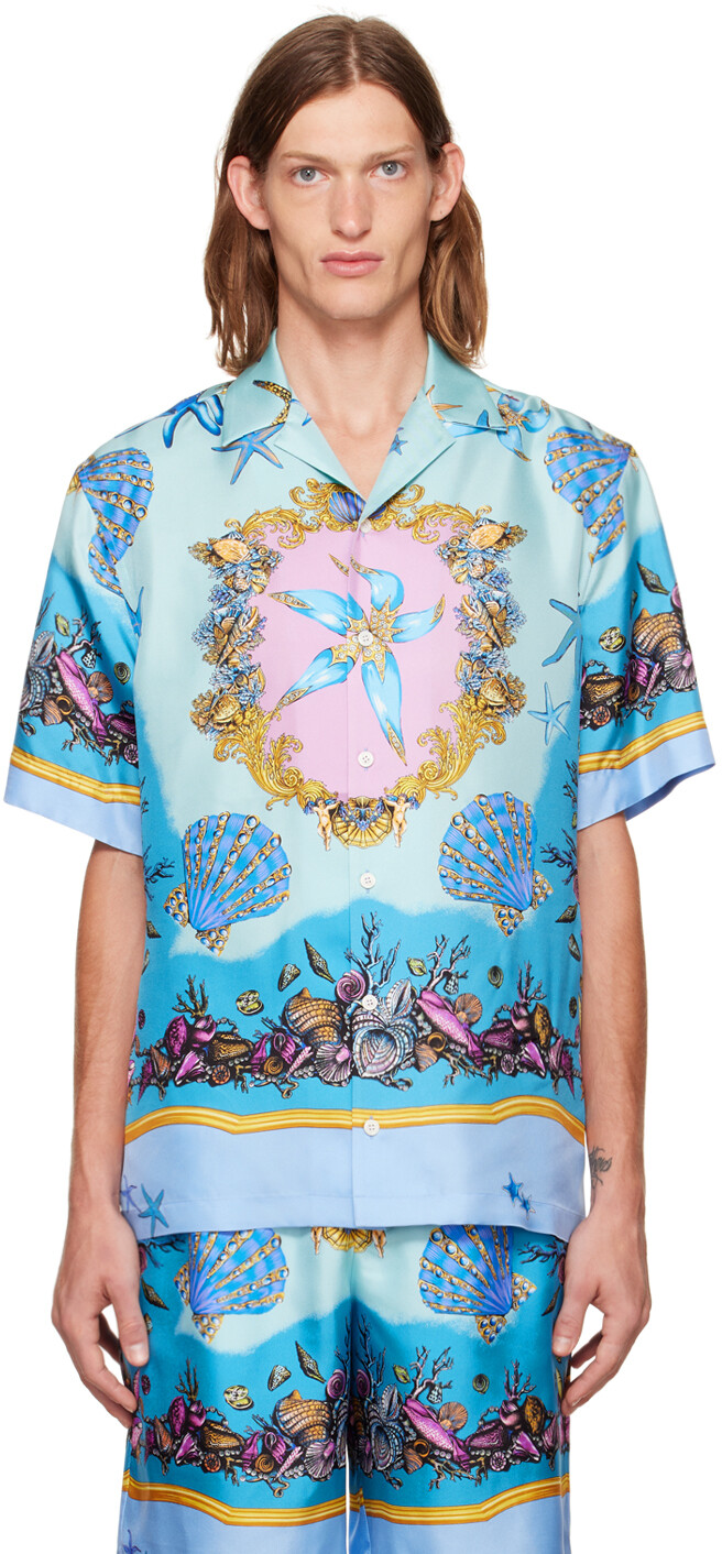 

Синяя рубашка Tresor De La Mer Versace