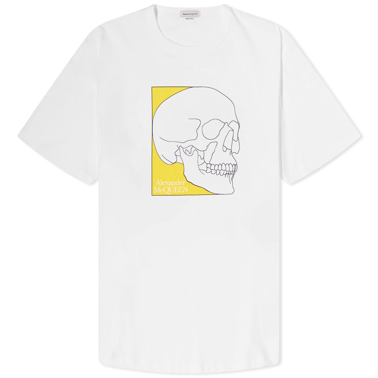 

Футболка Alexander McQueen Outline Skull Print, белый/желтый