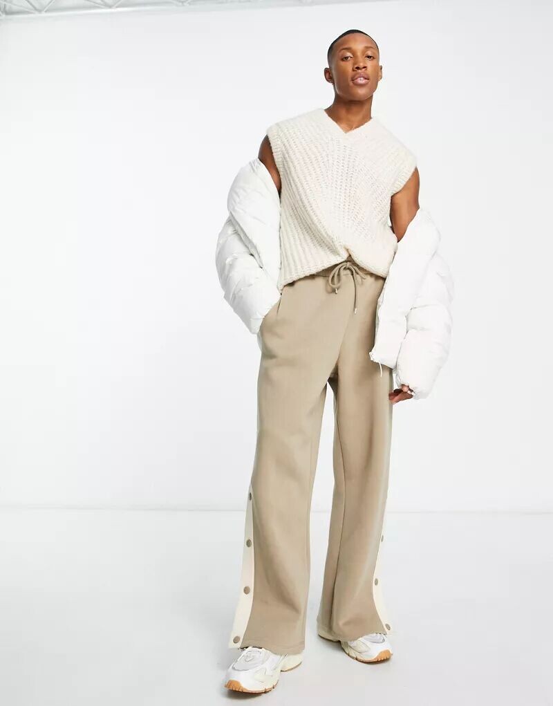

Бежевая майка в рубчик ASOS