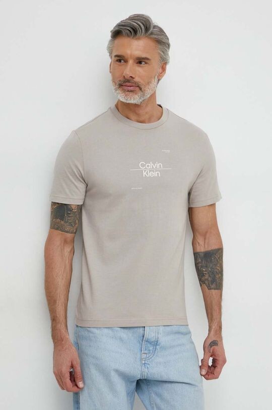 

Хлопковая футболка Calvin Klein, серый