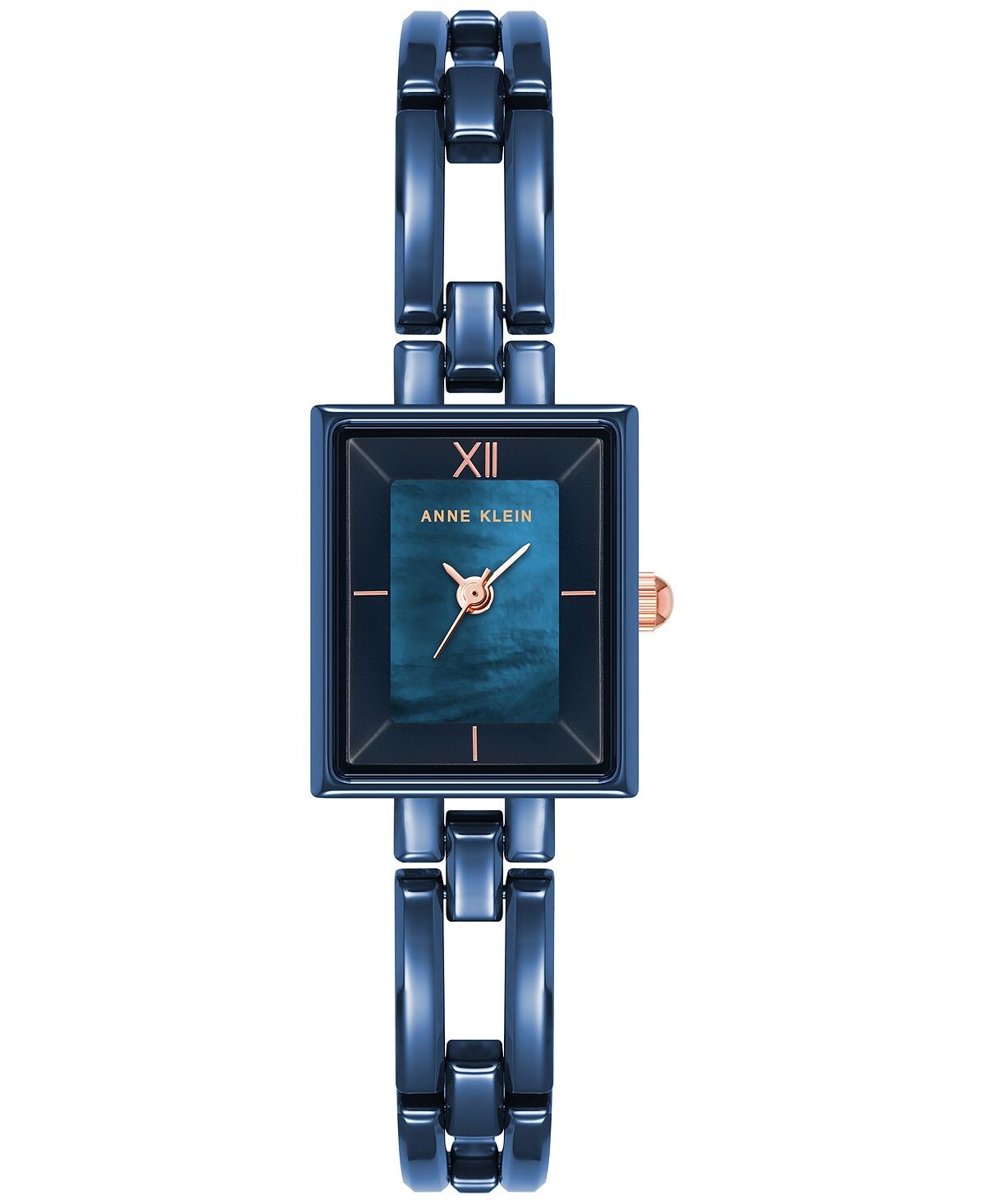 

Женские керамические часы с открытым звеном-браслетом 19x31 мм Anne Klein, синий