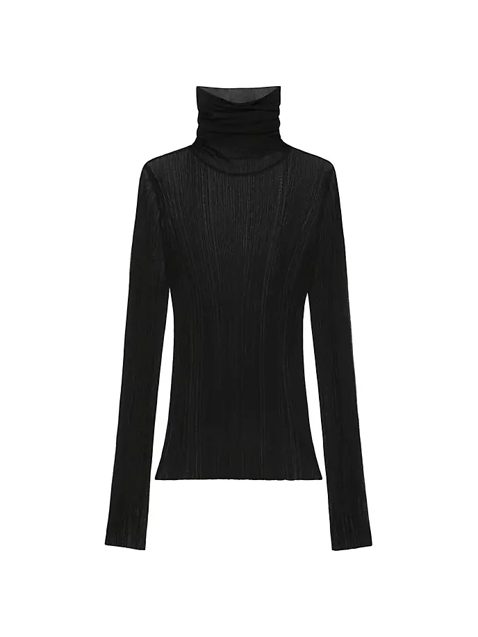 

Свитер с высоким воротником прозрачного трикотажа Givenchy, черный