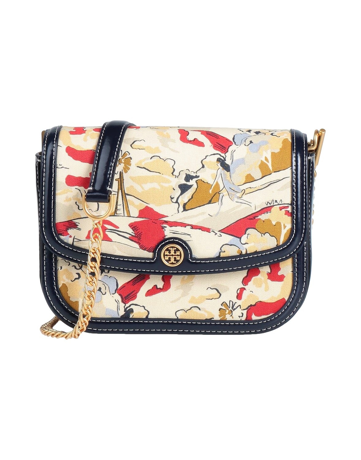 

Сумка Tory Burch Cross-body Soft Leather, Textile Fibers, черный/мультиколор