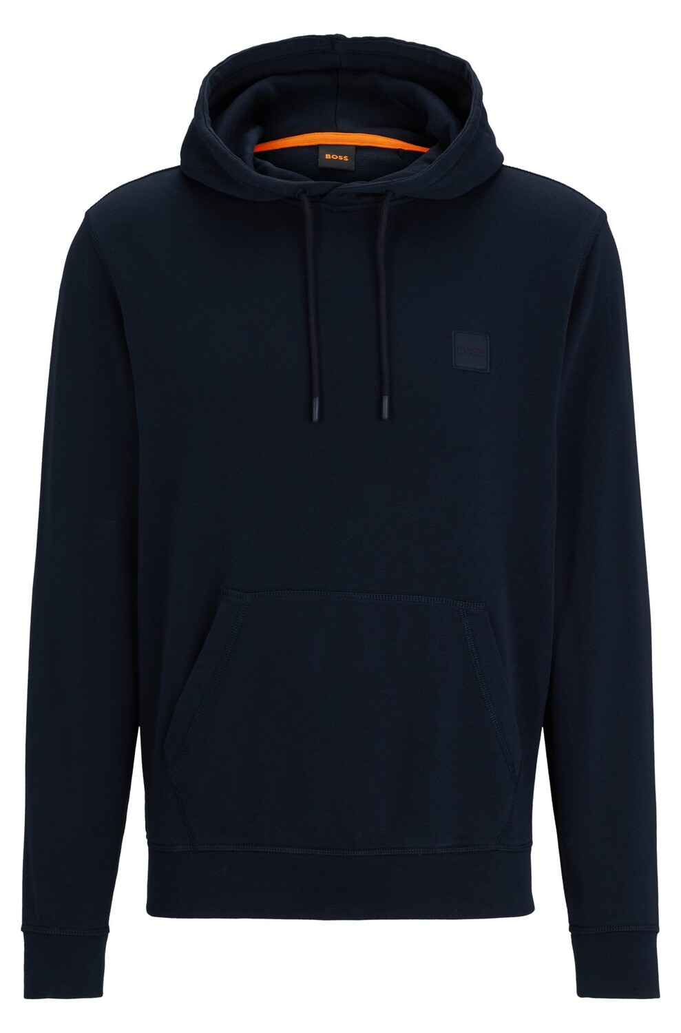 

Толстовка Hugo Boss French-terry-cotton Hooded With Logo Patch, темно-синий
