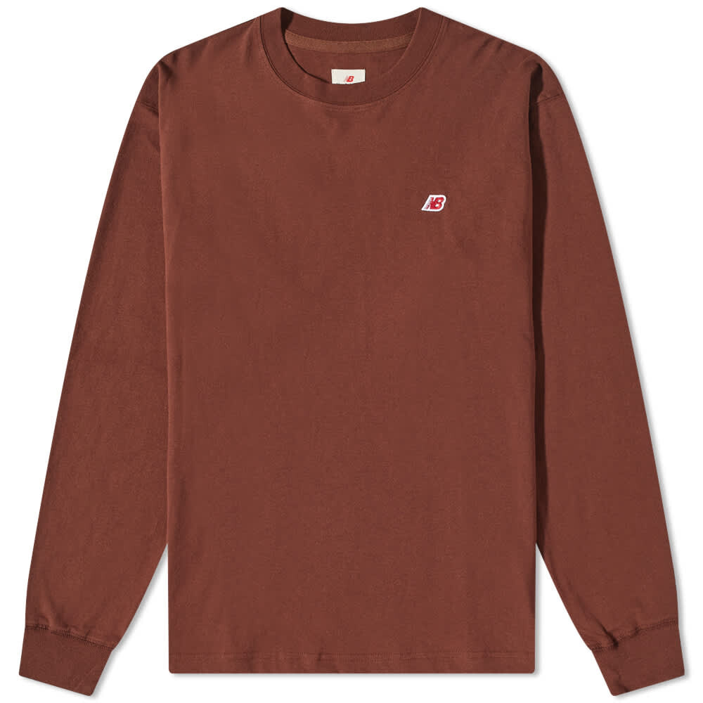 

Футболка с длинным рукавом New Balance Long Sleeve Made in USA, бордовый, Коричневый