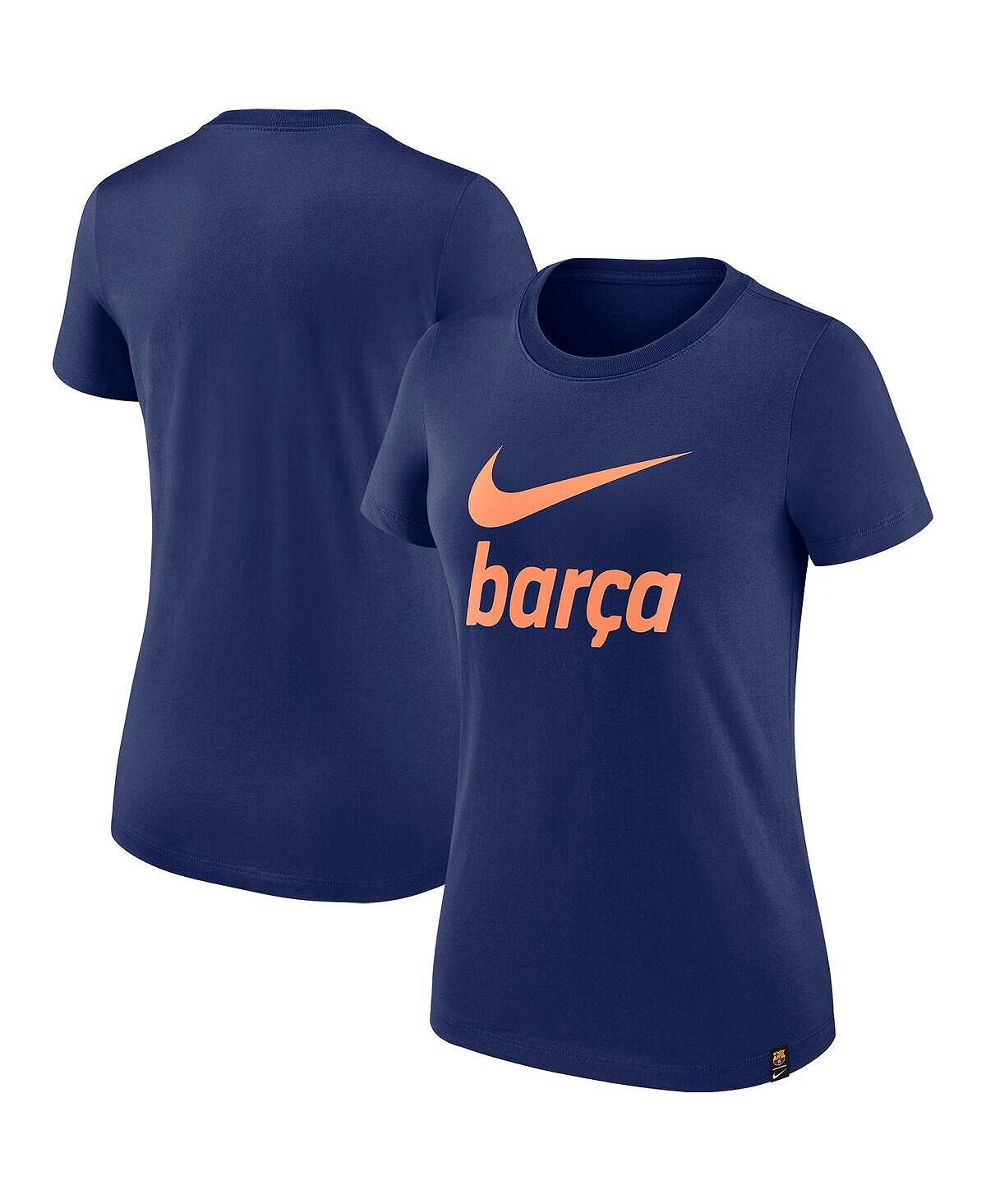 

Женская темно-синяя футболка barcelona swoosh Nike, синий
