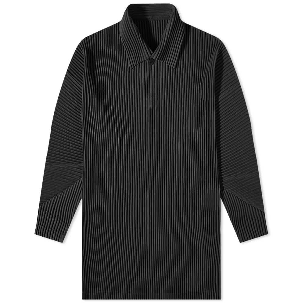 

Футболка Homme Plissé Issey Miyake Pleated Long Sleeve Polo, Серый