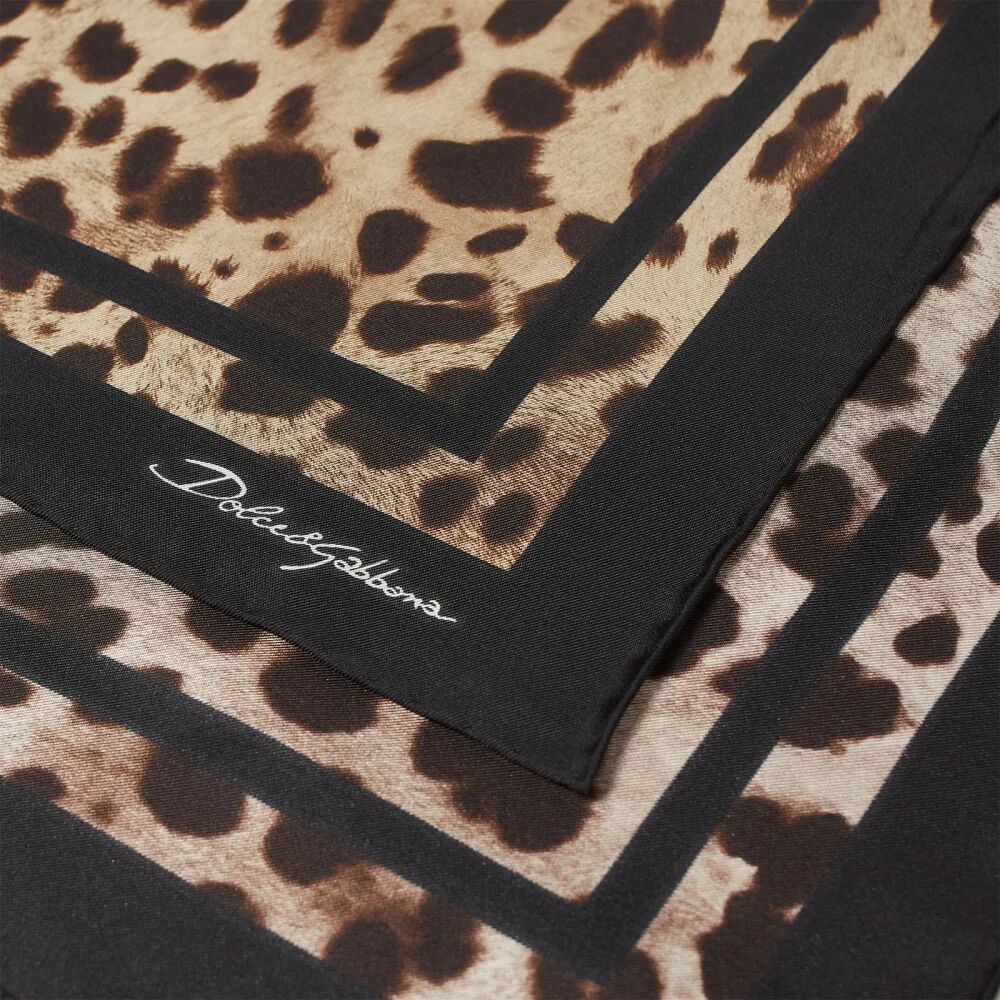 Dolce & Gabbana Леопардовый шарф, коричневый