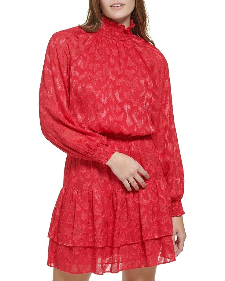 

Платье Calvin Klein Long Sleeve High Collar, цвет Rouge