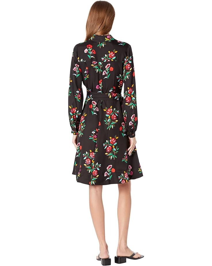 

Платье Kate Spade New York Autumn Floral Silk Twill Shirtdress, черный
