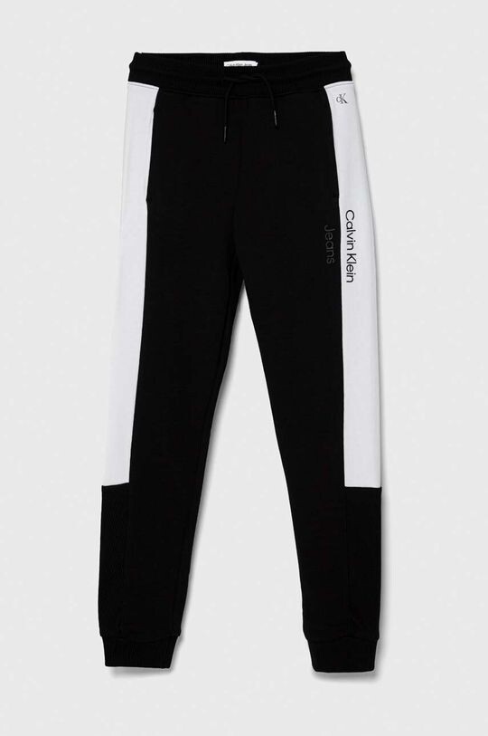 

Детские хлопковые спортивные штаны Calvin Klein Jeans, черный