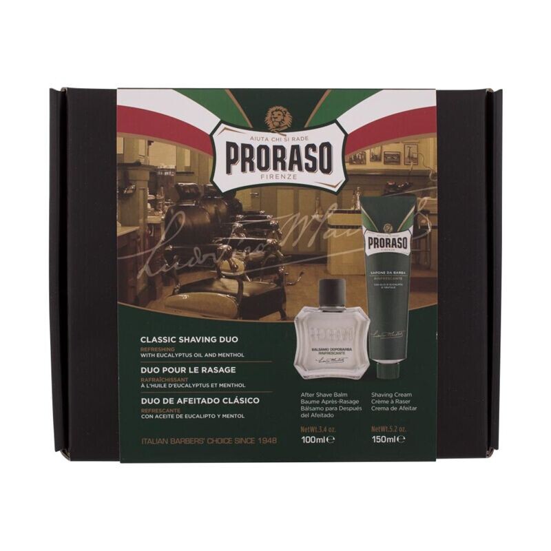 

Proraso Classic Duo Pack Green набор для бритья: крем для бритья, 150 мл + бальзам после бритья, 100 мл