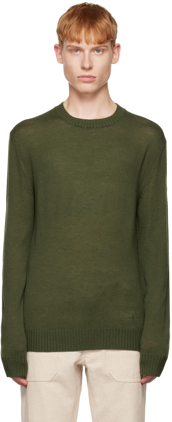 

Свитер цвета хаки с круглым вырезом Jil Sander