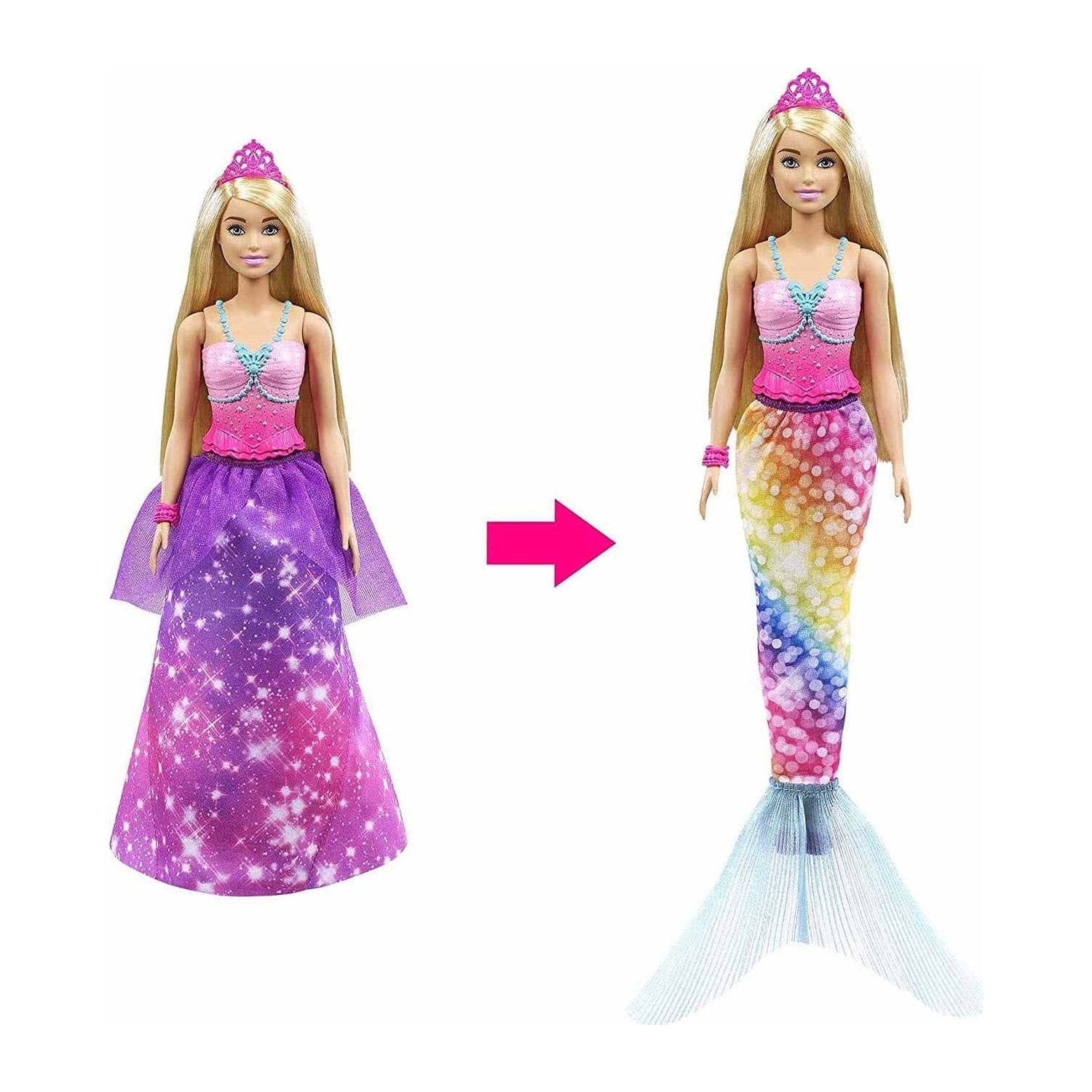 Кукла Barbie Dreamtopia 2 in 1 Princess GTF92 кукла barbie dreamtopia и аксессуары hlc28
