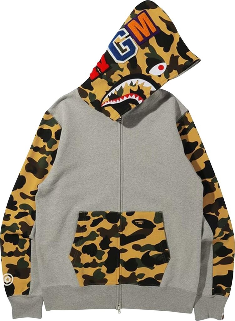 BAPE 1st Camo Shark Full Zip Hoodie Grey CDEK.Shopping