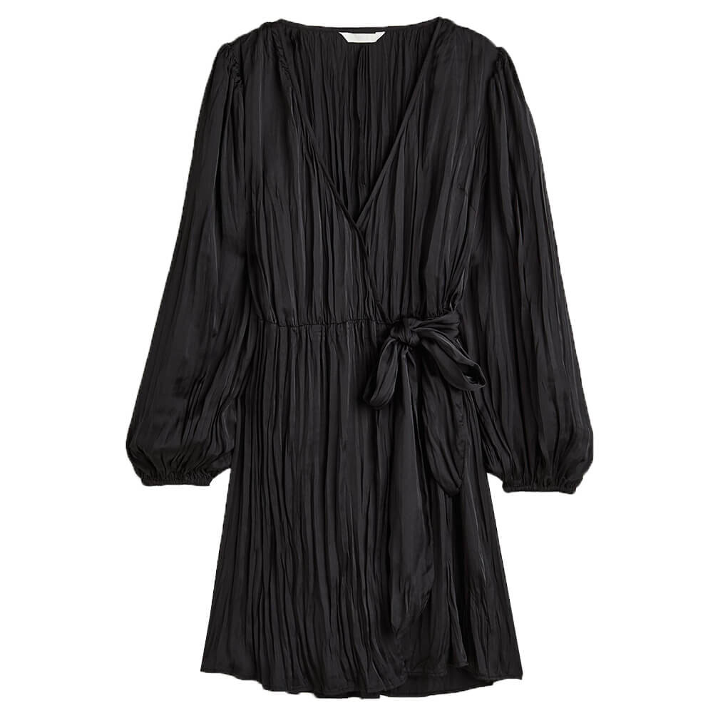 

Платье H&M Wrap with Balloon Sleeves, черный