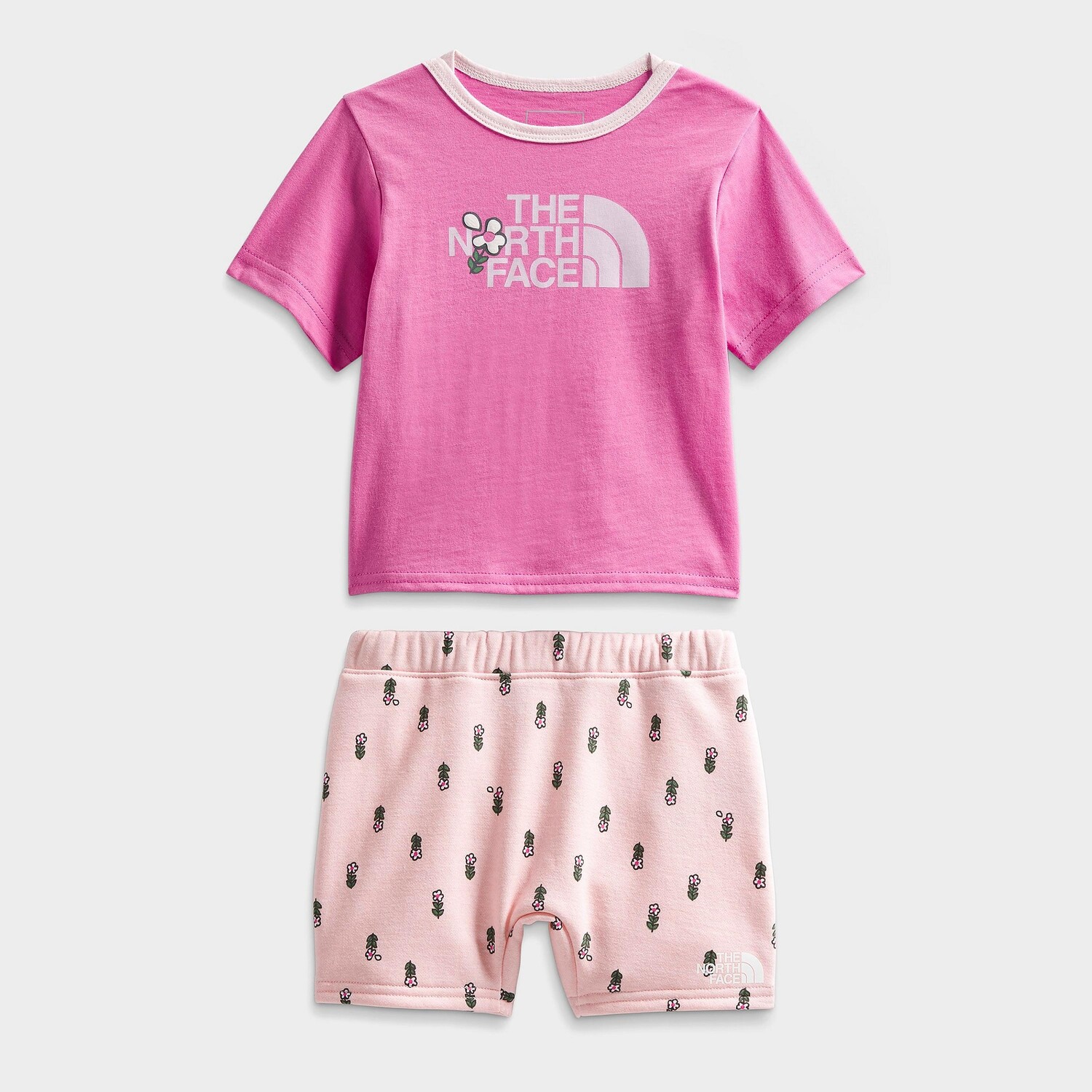 

Infant The North Face Летний комплект из футболки и шорт, розовый