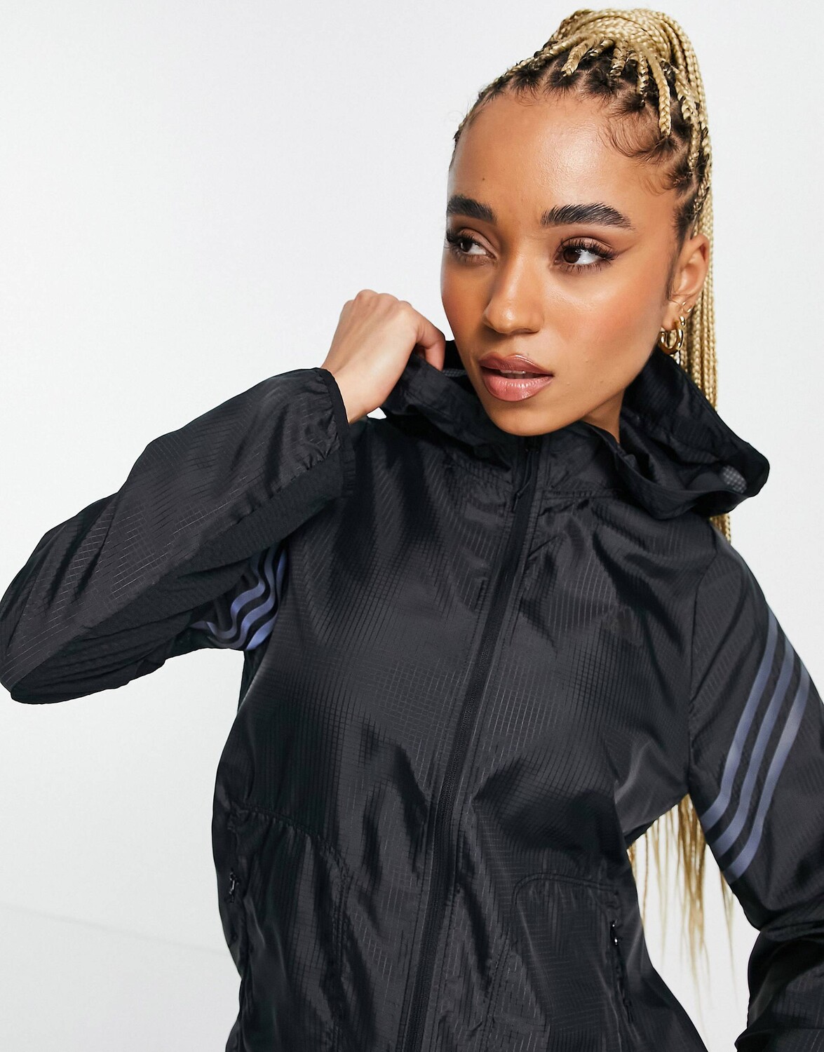 

Черная куртка на молнии с молнией adidas Running Run Icons, Черный