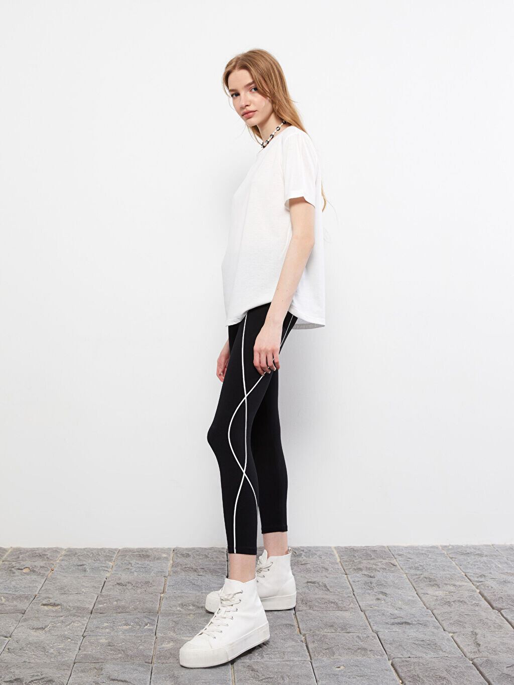 

Женские эластичные хлопковые колготки с узором на талии LCW Casual, Серый