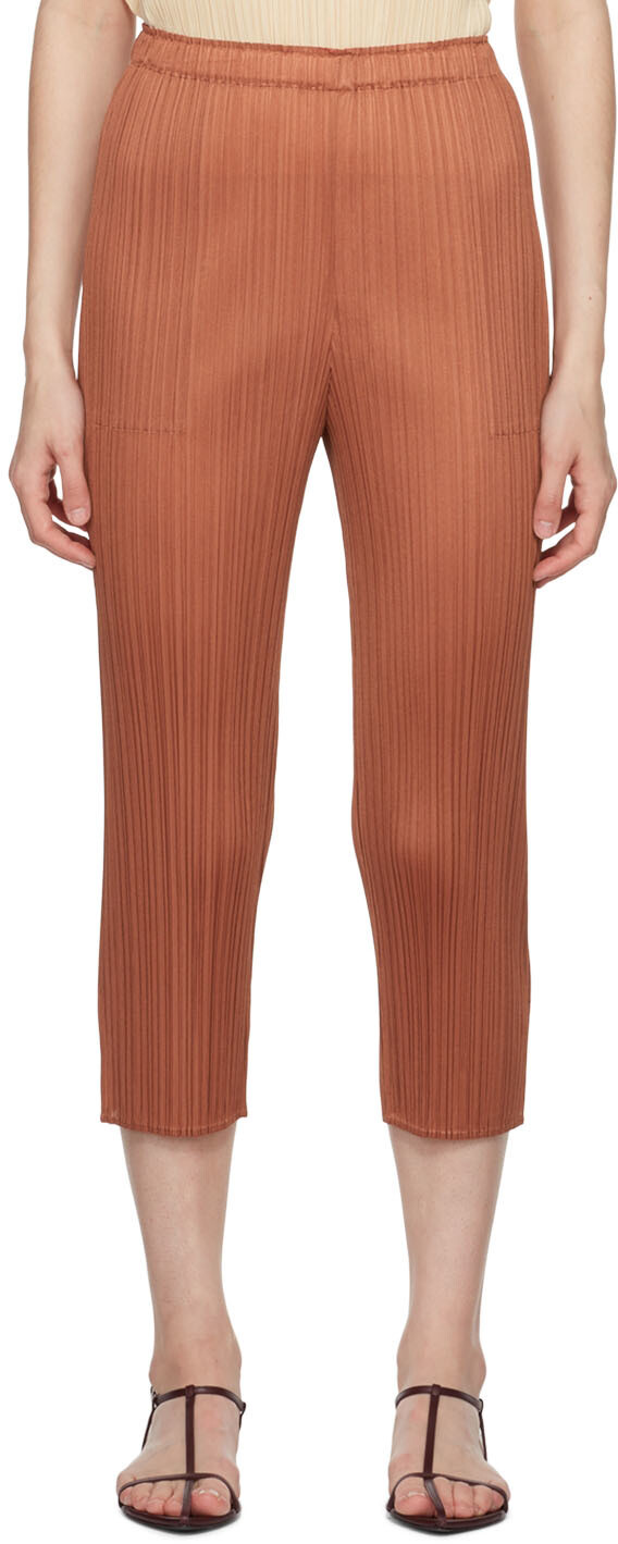 

Коричневые брюки Monthly Colours June Pleats Please Issey Miyake