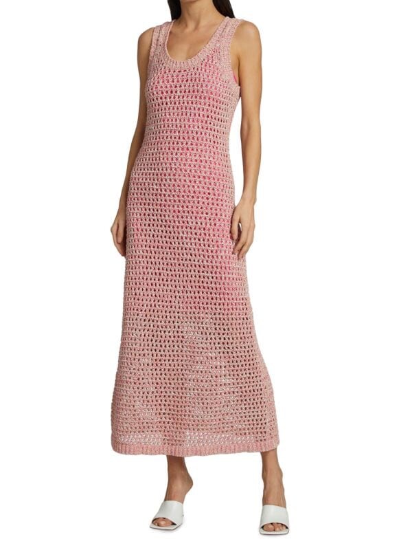 

Трикотажное платье макси с люверсами eliana Derek Lam 10 Crosby Pink multi