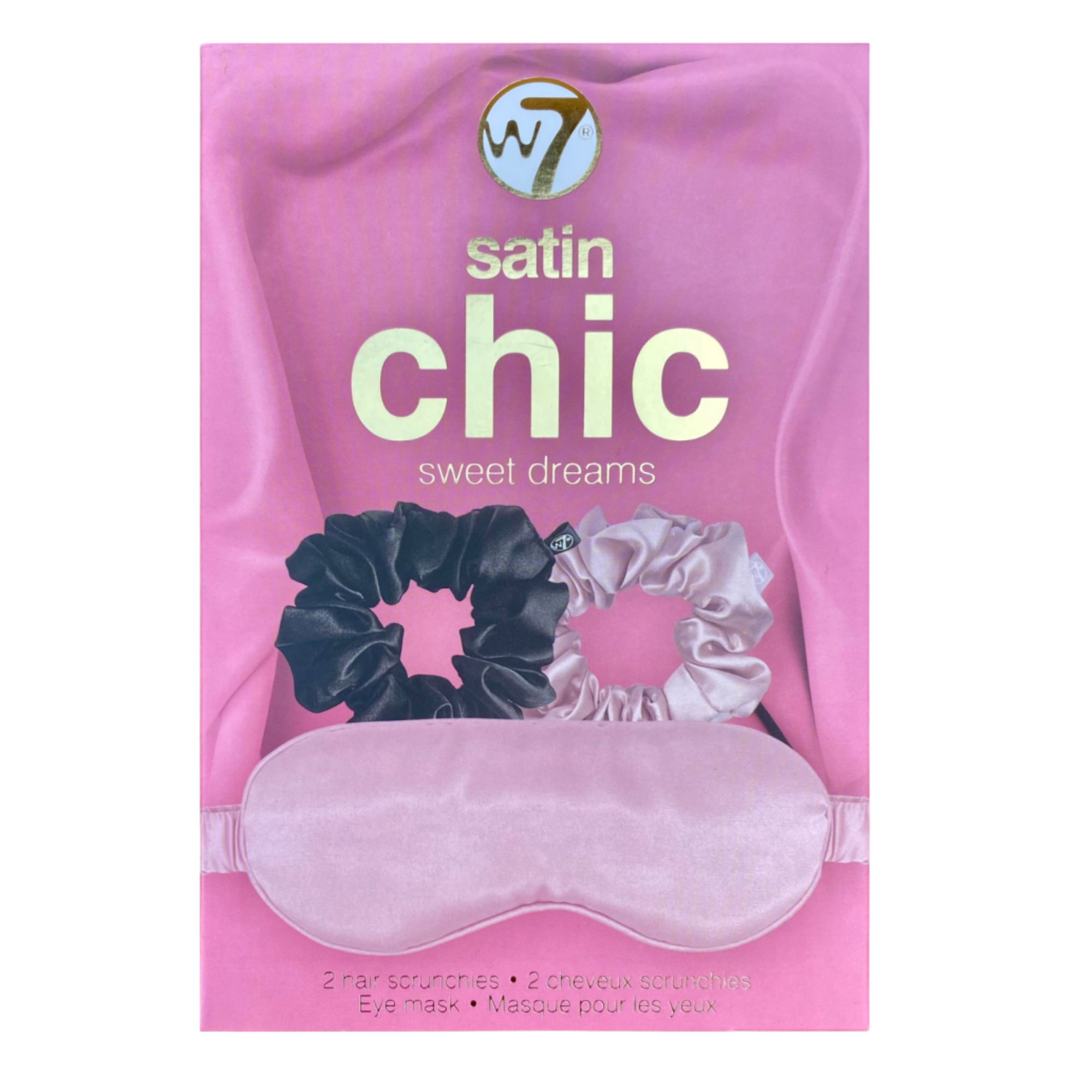 

W7 Satin Chic комплект: повязка для сна 1 шт + резинка для волос 2 шт.