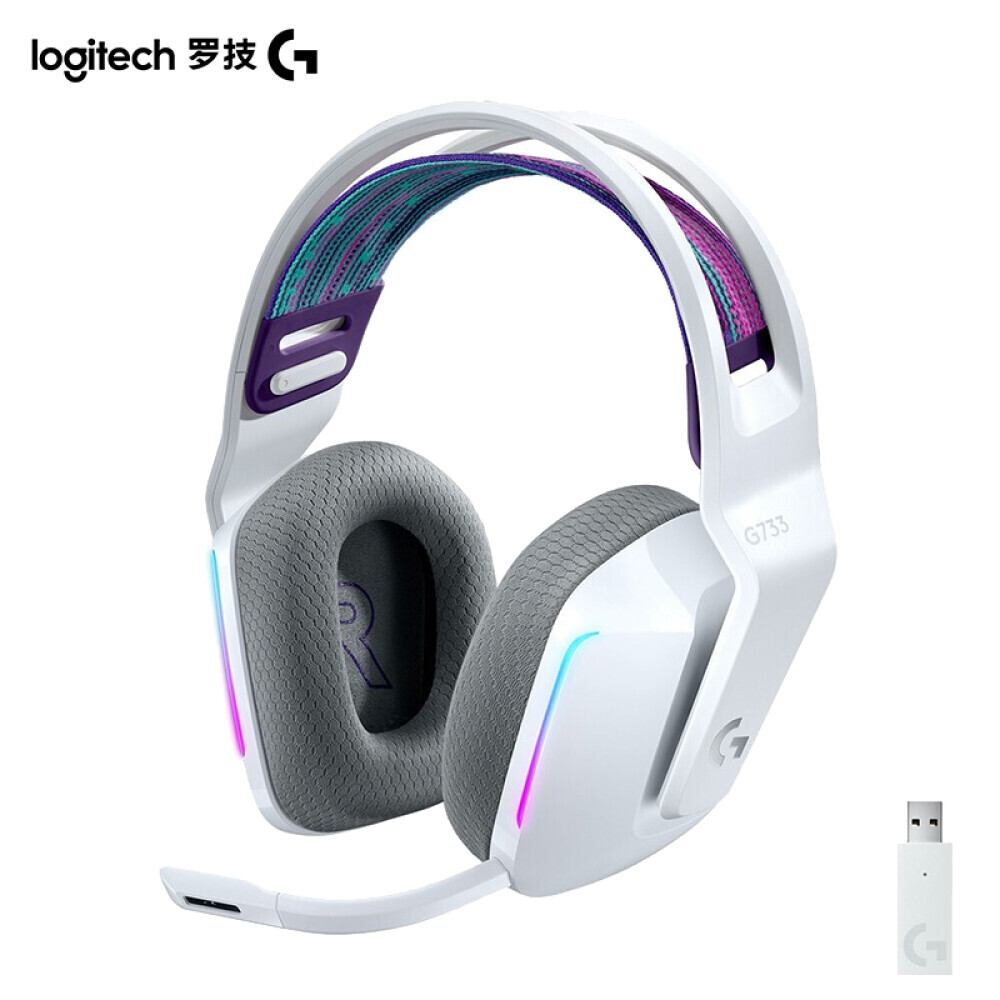 

Гарнитура игровая Logitech G733 RGB 7.1 Surround Sound Wireless RGB для киберспорта,, белый