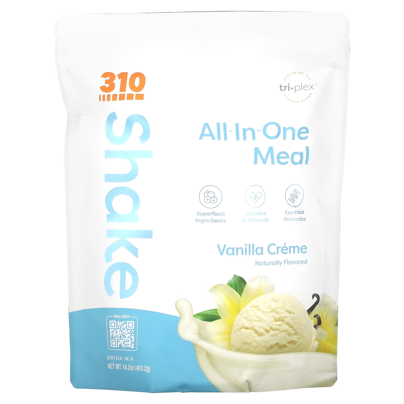 310 Nutrition Shake универсальное средство для приема пищи смесь для напитков ванильный крем, 403,2 г