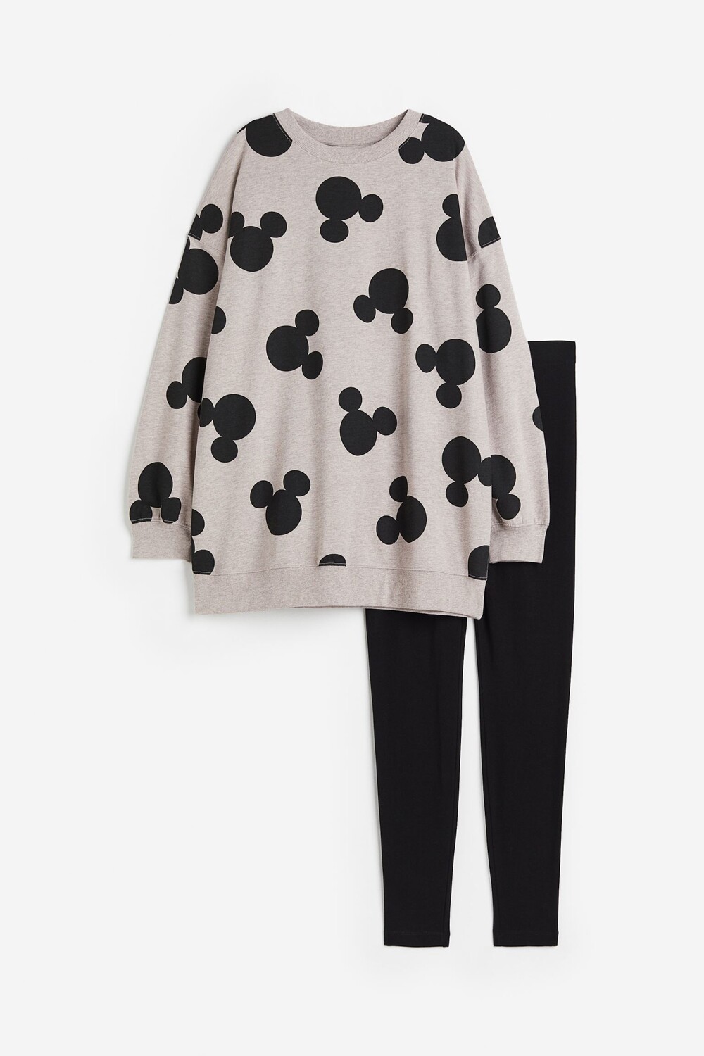 

Пижамный комплект H&M Mickey Mouse Printed, 2 предмета, бежевый/черный