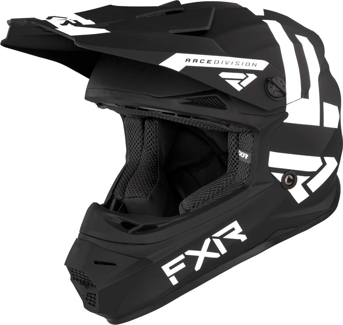 Шлем молодежный FXR Legion 2023 для мотокросса, черный/белый