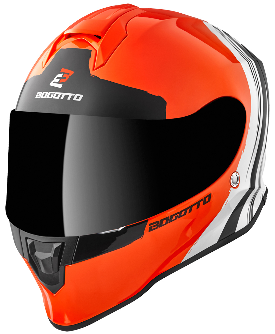 Шлем Bogotto V151 Wild-Ride со съмной подкладкой, оранжевый/черный/белый