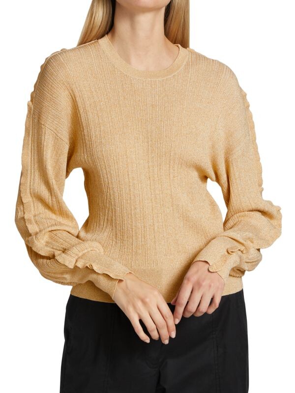 

Свитер lennon с салатовыми рукавами Derek Lam 10 Crosby Ivory gold lurex