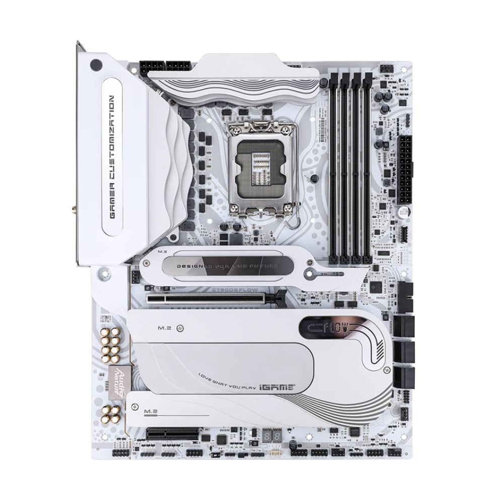 Материнская плата Colorful iGame Z790D5 FLOW V20, LGA 1700, DDR5 материнская плата colorful battle ax b660m d pro v20 socket 1700 intel®b660 2xddr4 3200 d sub hdmi dp 1xpci ex16 1xpci ex1 4xsata3 2xm 2 6 ch