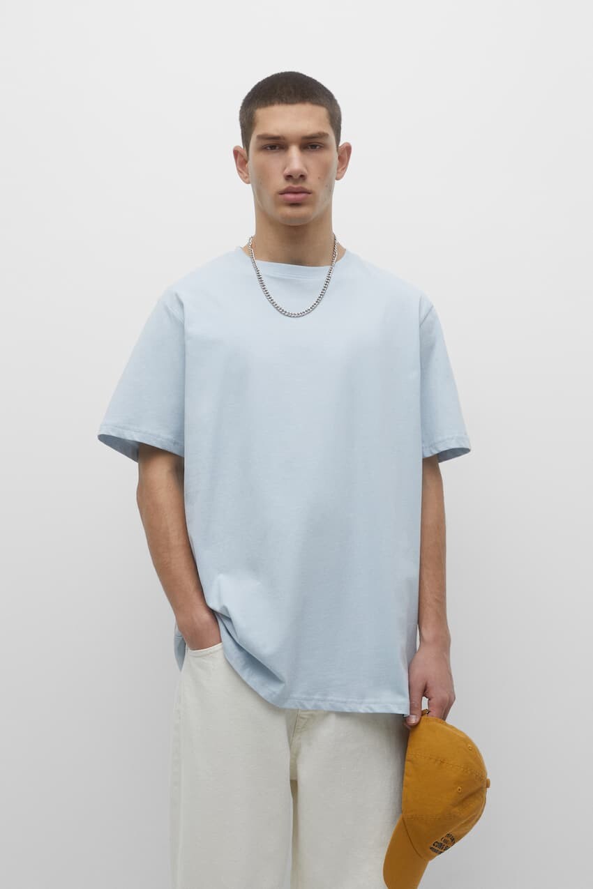 

Базовая хлопковая футболка с короткими рукавами Pull&Bear