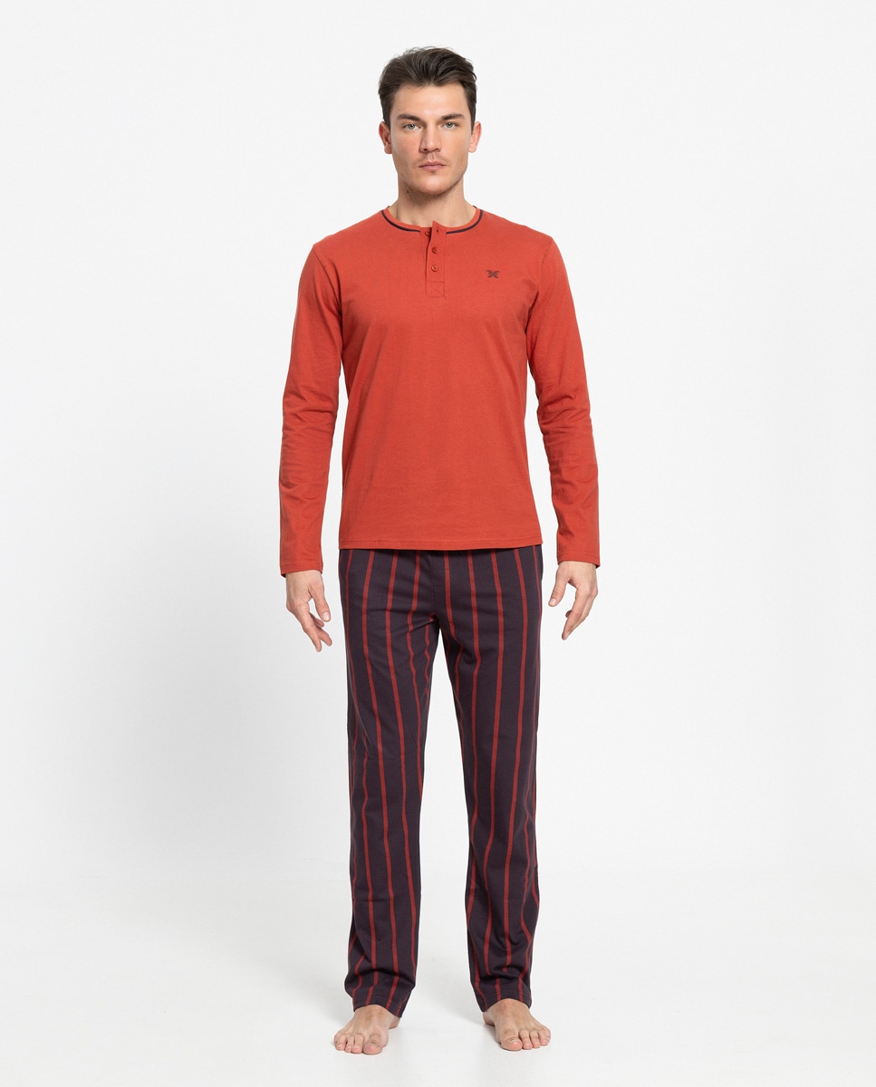 Мужская длинная хлопковая пижама Ungaro, красный мужская хлопковая футболка l красный