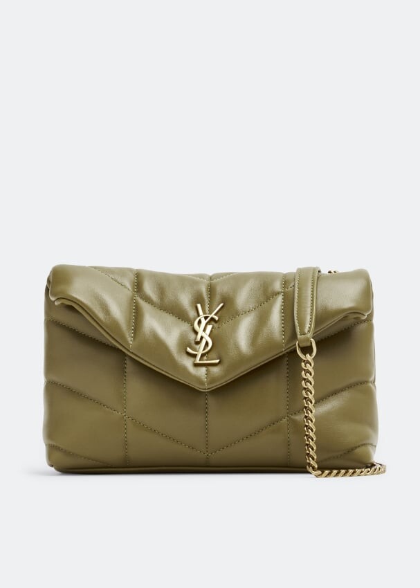 

Кошелек SAINT LAURENT Loulou Puffer chain wallet bag, зеленый