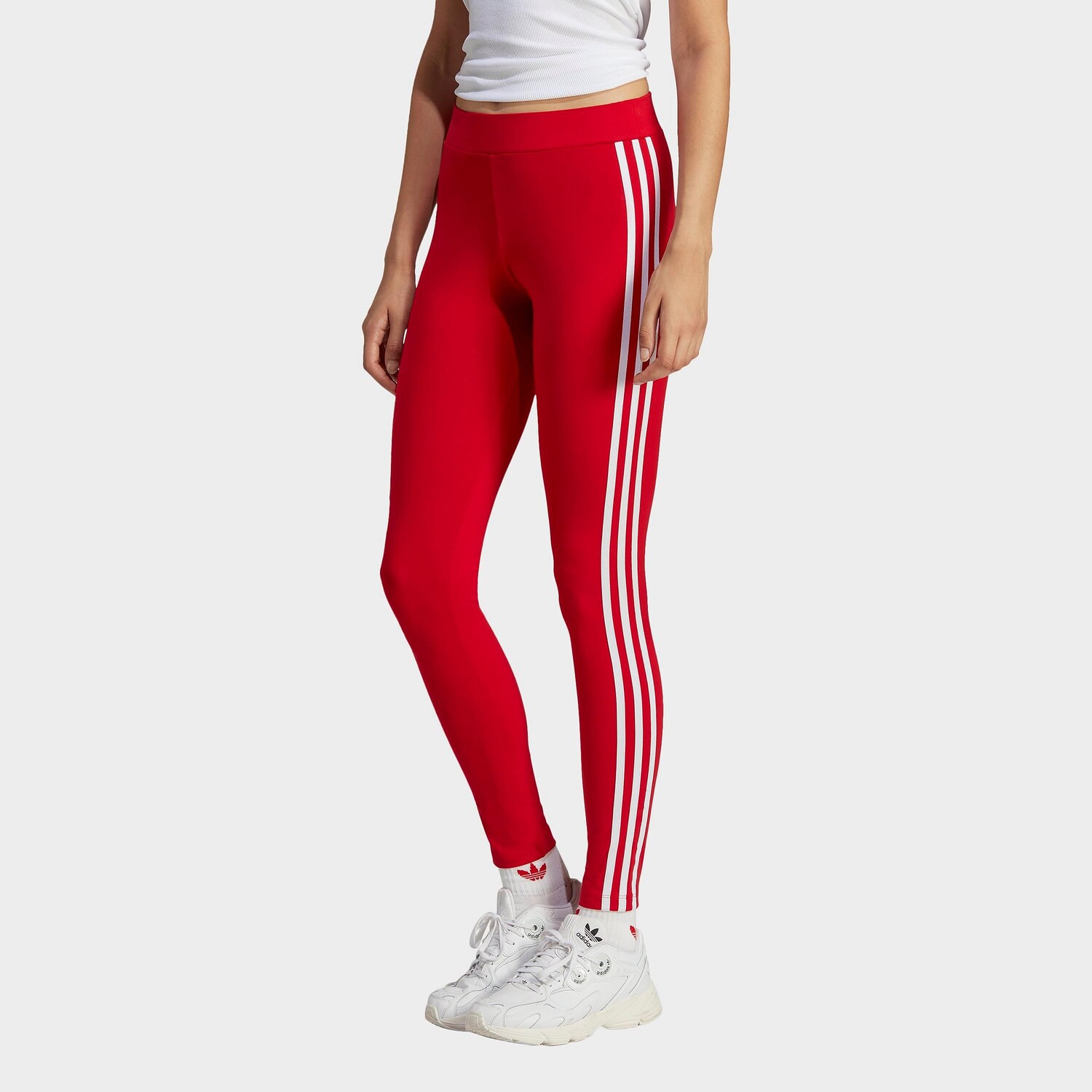 

Женские леггинсы с тремя полосками Adidas Originals Adicolor Classics, красный