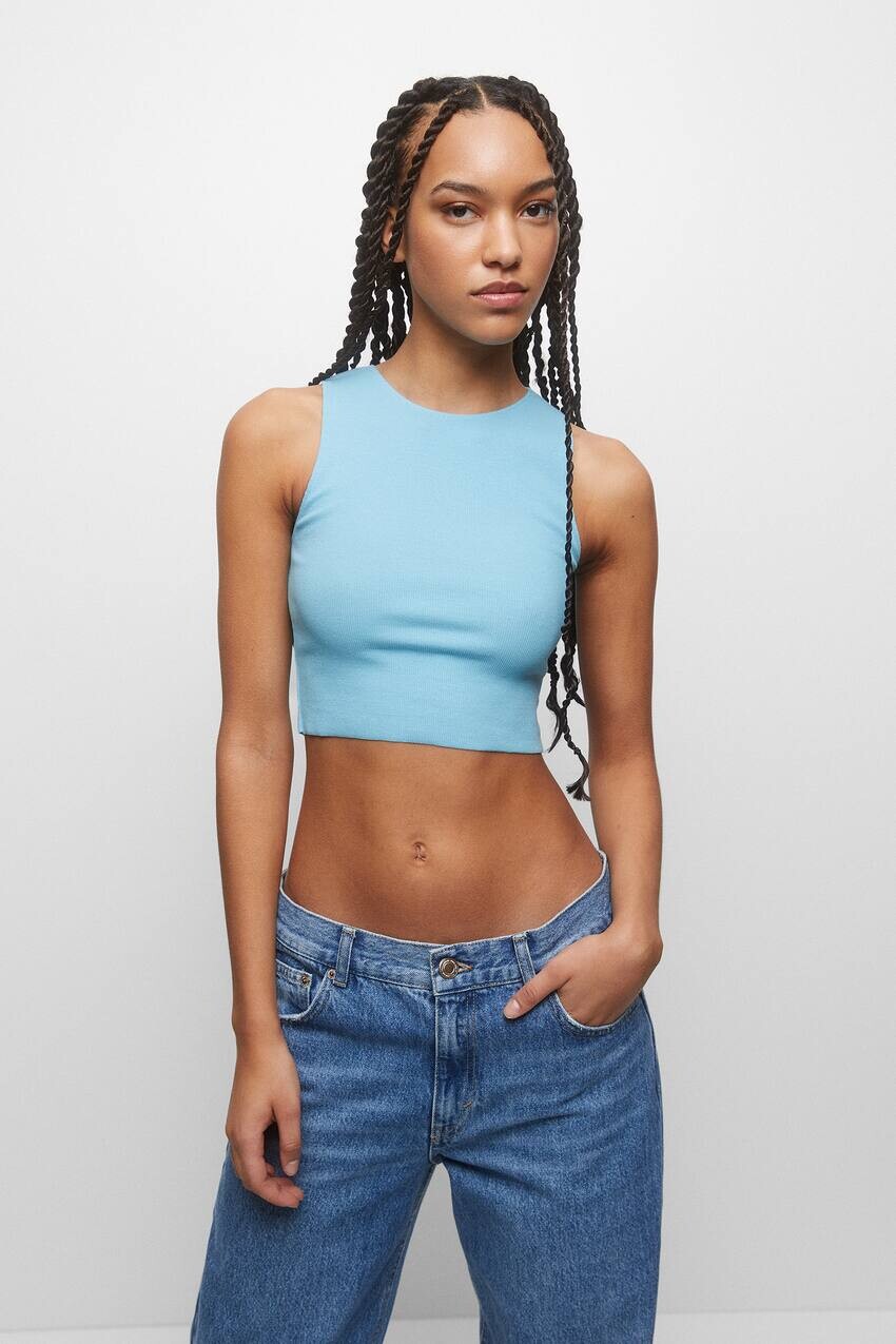 

В комплекте 3 майки в рубчик Pull&Bear, зеленое яблоко, Зеленый