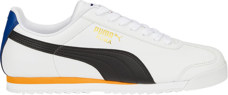 Кроссовки Puma Roma Basic Plus White Black Orange Brick, белый