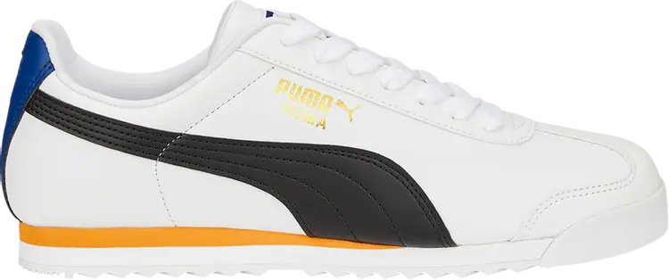 Кроссовки Puma Roma Basic Plus White Black Orange Brick, белый